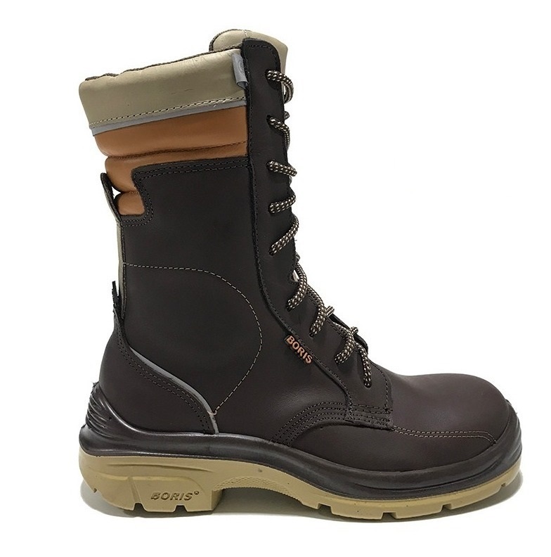 Bota Petrolera - P/acero - Suela Poliuretano Bidensidad - Cuero Flor Water  Prof - Marron - Modelo Ozono - T/39. - Marca Ombu | Boris