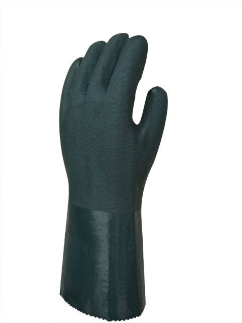 Guante Pvc Verde Industrial,  Liviano - Largo 35 Cm. Para Hidrocarburo - T/10- Aspero