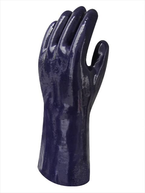 Guante Pvc Azul Industrial,  Liviano - Largo 40 Cm. Para Hidrocarburo - T/10