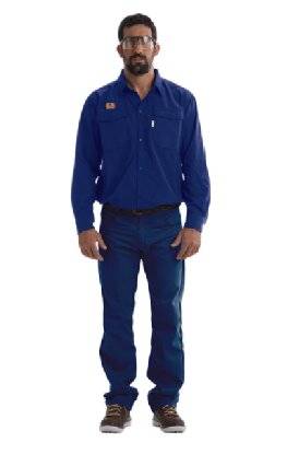Camisa Ignifuga S/ Bandas Reflectivas  100% Algodn Retar. - Azul Marino  - 6.80 Oz/ Yd2 - Modelo Uniforte - Marca Geo Tex - Talle 38