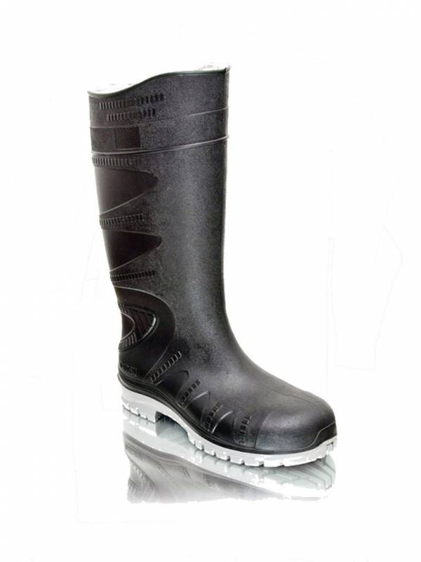 Bota De Goma - Con Puntera De Acero - Suela Pvc - Color Negra - Caña Larga Marca Ombu.
