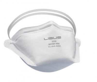 Mascarilla Descartable Para Particulas Plegable - N95 - Mod 3230. Marca Libus.