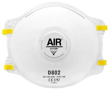 Respirador Descartable D802 Ffp2 Nr . N95 Con Valvula - Marca Air.
