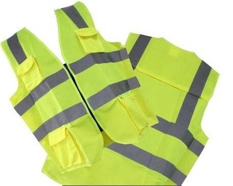 Chaleco De Sarga Naranja - Con 4 Bolsillo - Bandas Reflectiva. Regulable - Talle Universal - Marca Zuluk