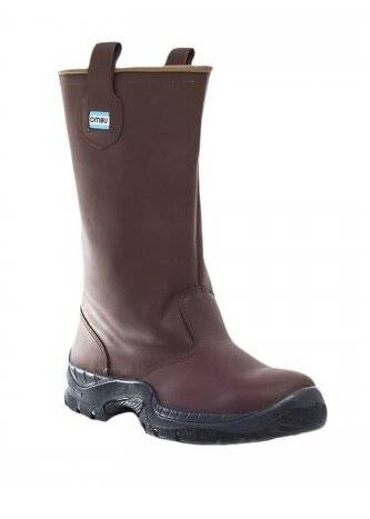 Bota Petrolera - Color Marron - Cuero Flor - Puntera De Acero -  Suela Poliuretano Bidensidad - Modelo Petrombu - Marca Ombu. - Talle 37
