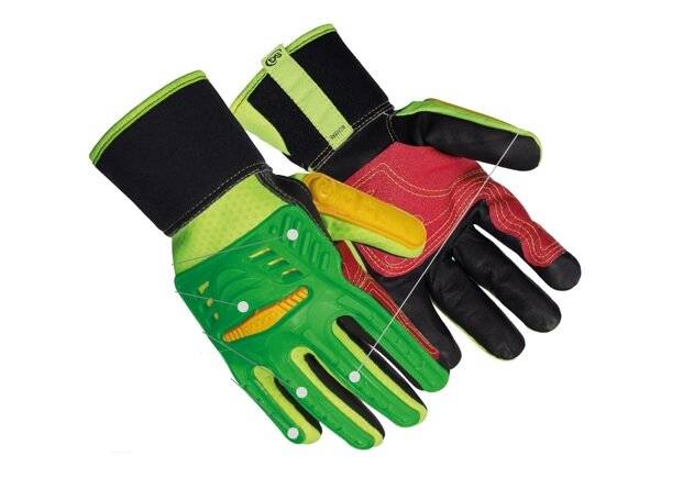 Guante Vaqueta Color Hidrofugado - Refuerzo Cadenero -  Proteccion Antigolpe Y Anticorte Tejido De Aramida - Cut 5 - Art. Confort Cut  T/10 - Marca Segod.