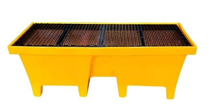 Pallet Antiderrame Para 2 Tambores De 200 Lt - Con Reja Metalica - Nacional Medida Externa 1280 X 980 X 338 Mm De Alto - Capacidad De Carga 700 Kg - U$S 531.16