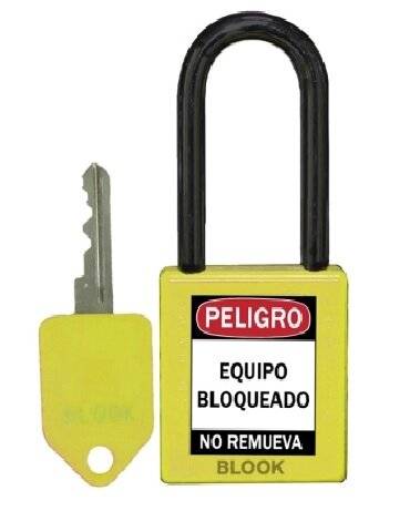 Candado Plastico Grande Antichispa. Igual Cerradura. Medidas: 45X42Mm Arco:38Mm U$S 13.04 O Arandela Plastica Chica - Color Amarillo - Marca Servus