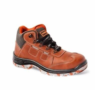 Botin Frances – Puntera De Acero – Cuero Flor Waterproof – Suela Leon   Traslucidad Bidensidad - Color Marron - T/35.