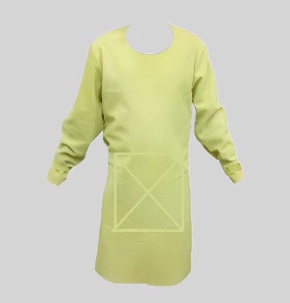 Delantal De Descarne Amarillo  - Con Tira De Sujecion  - Largo 60 X 90 Cm - Con Plomo