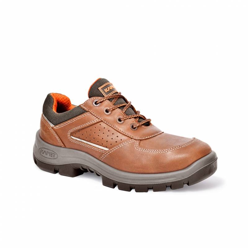 Zapato Prusiano. Cuero Flor Hidrofugado/ Textil – Puntera Composite – Suela Poliuretano Bidensidad. Dielectrico - Color Marron T/36