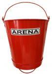 Balde Metalico Doble Manija Movil 10 Lts Color Rojo, Con Calco Arena   Para Usos Varios, Arena, Absorbente. - Art. 97657