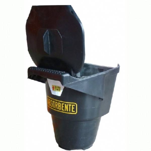 Balde Para Absorbente Plastico - Con Tapa - Manija Fija - Color Gris - Con Reflectivo Y Calco. Art. 09807 - Marca Eram.