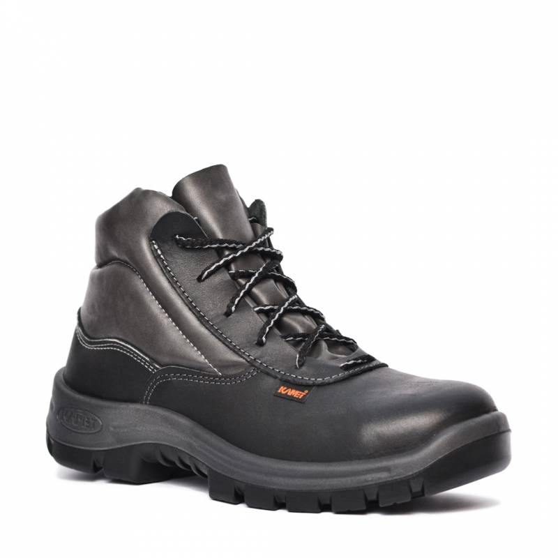 Botin Frances - Cuero Flor - Puntera De Acero - Color Negro - Suela Poliuretano Bidensidad. Dielectrico - T/35.