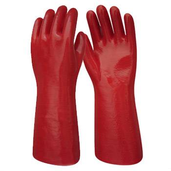 Guante Pvc Rojo Industrial,  Liviano - Largo 40 Cm. – Marca Bil Vex