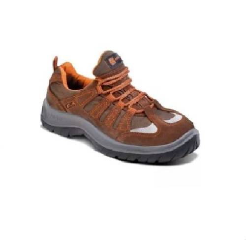 Zapato Frances – Puntera De Acero – Cuero Gamuzado Textil – Suela Pu  Bidensidad -  Color Marron -  T/35 Al 48
