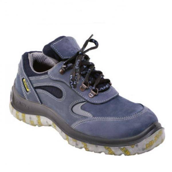 Zapato Frances – Puntera De Acero - Cuero Nobuck Azul – Suela Leon   Traslucidad Bidensidad - Color Azul - . T/35.
