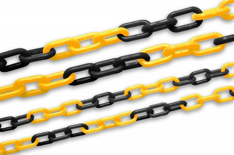 Cadena Plástica Amarillo Y Negro - Eslabon De De 0,8 Mm - Precio P/  Metro. Bolsa De 50 Mt De Largo. - Art. 02952