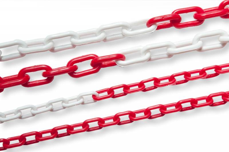 Cadena Plástica Blanca Y Roja - Eslabon De De 0,8 Mm - Precio P/  Metro. Bolsa De 50 Mt De Largo. -  Art.02957