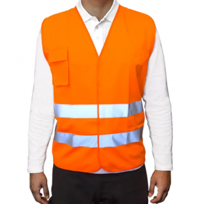 Chaleco Poliester - Color Naranja - Con Velcro – Talle Unico. Origen: Importado.