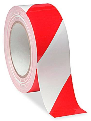 Cinta Demarcatoria Autoadhesiva - Color Roja Y Blanco De 50 Mm   Ancho - Rollo X 30 Mt De Largo Art.cd 7300/Rb - Marca Cd.