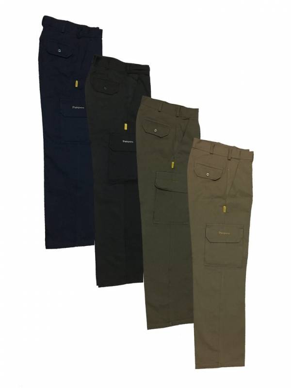 Pantalon De Gabardina - 8 Oz. Azul Marino - Tipo Cargo  - T/40 - Marca Pampero.