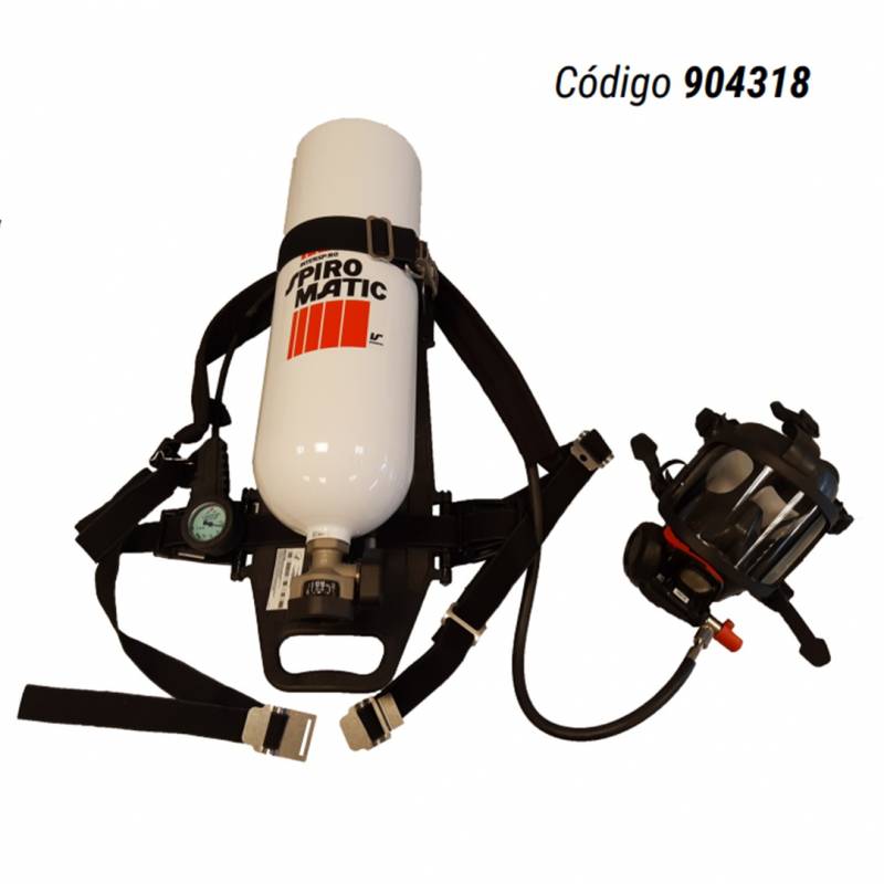 Equipo Autonomo Scba Spiromatic 90 Usa - Air Hatch - Cilindro De Aluminio Bag 30 Minutos De Autonomia - Marca Interspiro (Libus) - Cod. 904318.