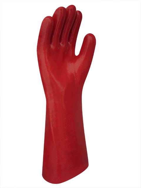 Guante Pvc Rojo Industrial,  Liviano - Largo 40 Cm. – T/10 - Aspero