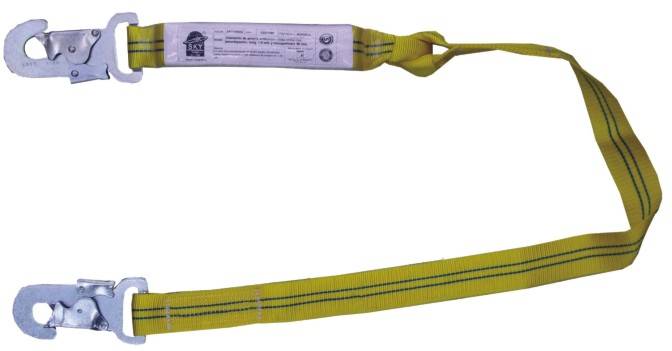 Cabo De Amarre Anticaidas De 1,5 Mt De Largo Con Amortiguador Y  Mosqueton Estampado De 18 Mm. - Art. Sky10465E.