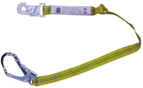 Cabo De Amarre Anticaidas De 1,5 Mt De Largo Con Amortiguador Y  Mosquetones Estampado De 18 Mm Y Forjado De 55 Mm -