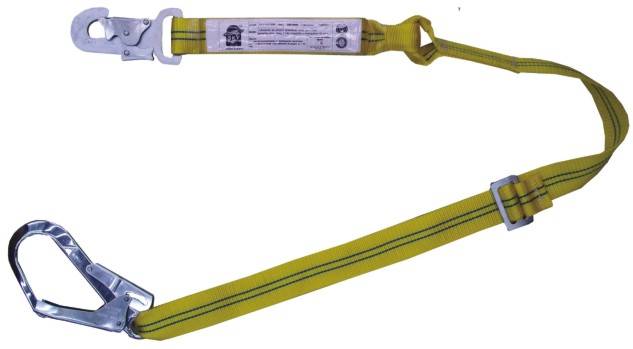 Cabo De Amarre Anticaidas De 2 Mt De Largo Con Amortiguador Y  Mosquetones Estampado De 18 Mm Y Forjado De 55 Mm -