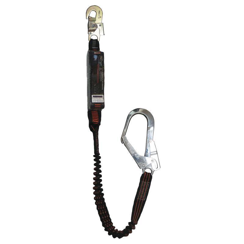 Cabo De Vida De Cinta  De 1,5 Mts De Largo - Elastizado - Mosquetón  De 55 Mm. Con Amortiguador De Caida Art. Cv1020Ea.