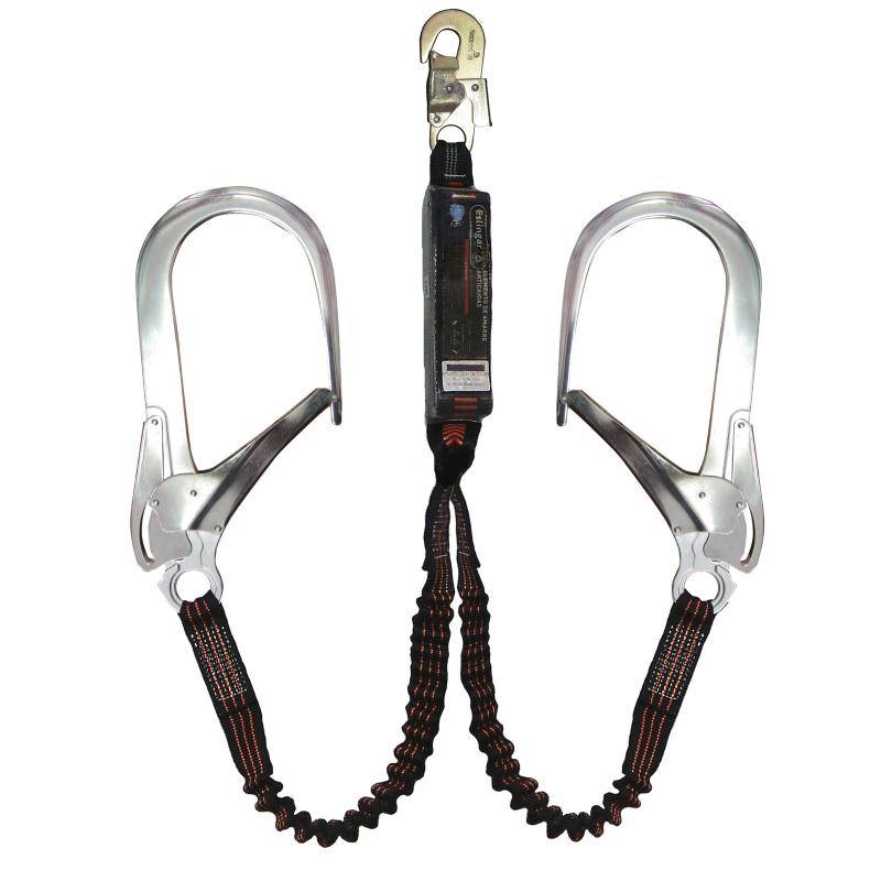 Cabo De Vida De Cinta De 1,5 Mts De Largo – Doble En “Y” Con Amortiguador  Mosquetón  De 110 Mm. - Cinta Elastizada - Art. Cv2026Ea