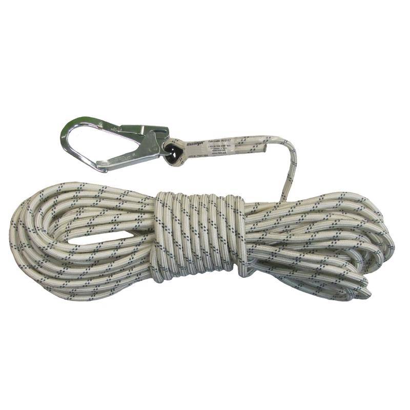 Linea De Vida Con Soga De 14 Mm - Terminacion Con Mosqueton De 55 Mm. 40 Mt De Largo - Art.  Lv5-14540-M.