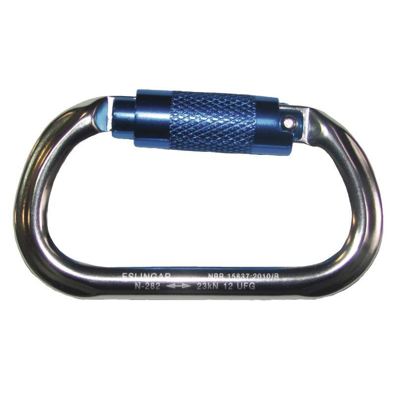 Mosqueton Carabinero  De 18 Mm. Con Triple Traba En Aluminio.   Art. Mos-002