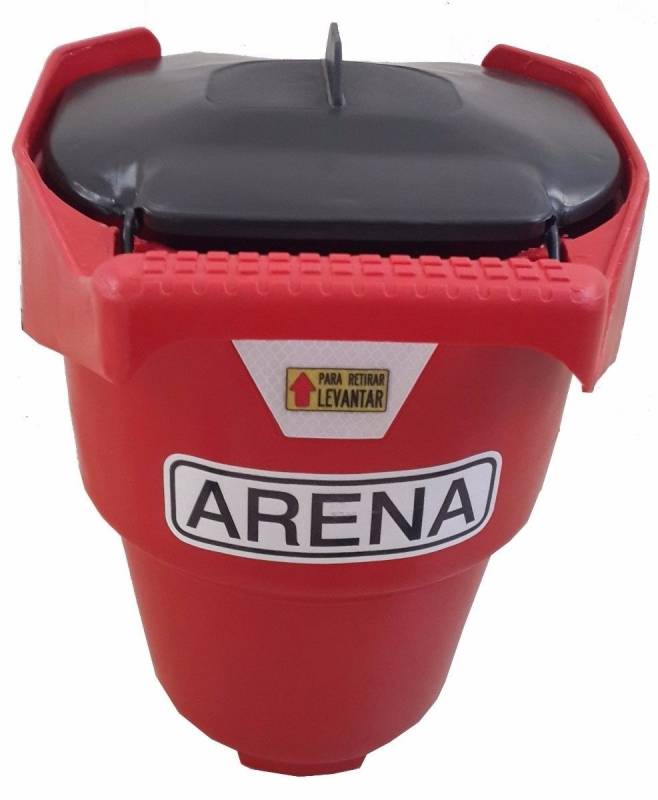 Balde Para Arena Plastico - Con Tapa - Manija Fija - Color Rojo - Con Reflectivo Y Calco. Art. 09806 -