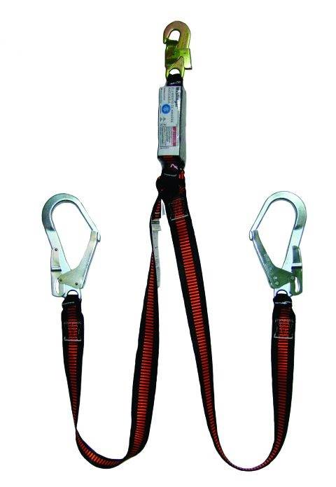 Cabo De Vida Anticaida Doble De Cinta C/Herrajes P/Anclaje Petrolero Con Amortiguador De Caida - Mosquetones De 55 Mm. - Hebilla Intermedias Para Uso Tipo Conec