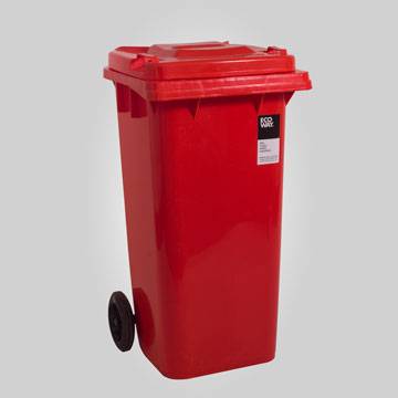 Contenedor Para Residuos Inyectado De 120 Lts. - Contenedor Plástico Inyectado En Pead Para Residuos De 120 Lts Con 2 - Ruedas Y Tapa Rebatible
