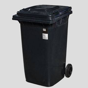 Contenedor Para Residuos Inyectado De 240 Lts. - Contenedor Plástico Inyectado En Pead Para Residuos De 120 Lts Con 2 - Ruedas Y Tapa Rebatible