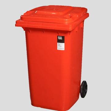 Contenedor Para Residuos Inyectado De 240 Lts. - Contenedor Plástico Inyectado En Pead Para Residuos De 120 Lts Con 2 - Ruedas Y Tapa Rebatible