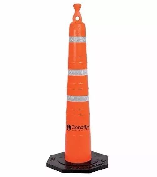 Cono Naranja  De Pvc Flexible Con Memoria  – 120 Cm De Altura Peso 8 Kg. - Una Sola Pieza. –