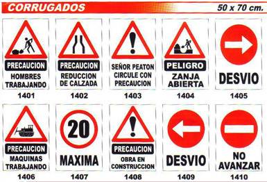 Cartel De Pvc Corrugado - Medida  50 X 70 Cm - Varios Modelos.