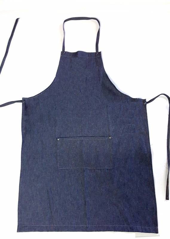 Delantal De Jeans Azul - 8 Oz. - Medida 60 X 90 Cm -