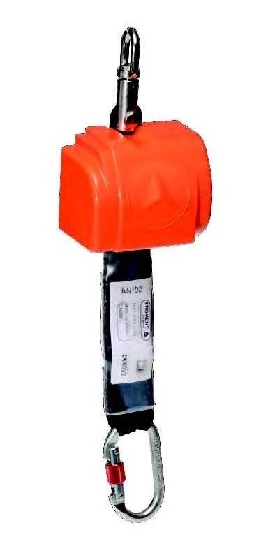 Dispositivo Anticaida Retractil - Cinta Plana De 50 Mm Con Amortiguador   Y Mosqueton Carabinero - Largo 2,5 Mt. -  Art. 306.
