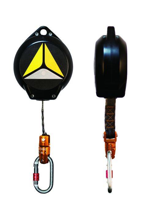 Dispositivo Anticaida Retractil - Cinta Plana De 25 Mm Con Amortiguador   Y Mosqueton Carabinero - Largo 6 Mt. -  Art. 308.