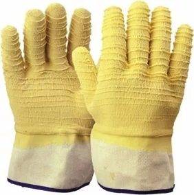 Guante Látex Rugoso - Dorso Ventilado -  Puño De Lona