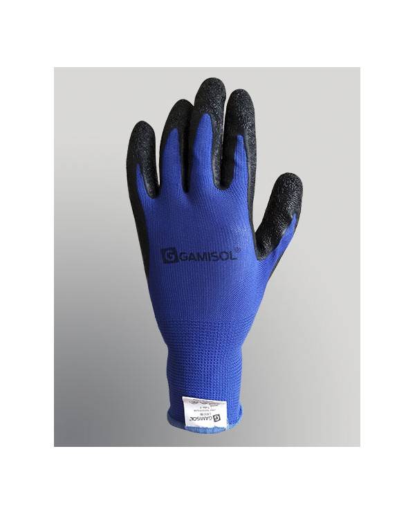 Guante De Nylon Con Baño Latex Rugoso - T/8 - Marca Gamisol. Art. L1001B. Recomendado!!!
