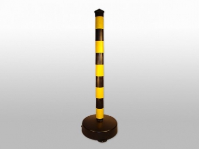 Poste Demarcatorio Para Utilizar Con Cadena - 89 Cm De Alto - Base  Recargable - Color Rojo Y Blanco O  Amarillo Y Negro