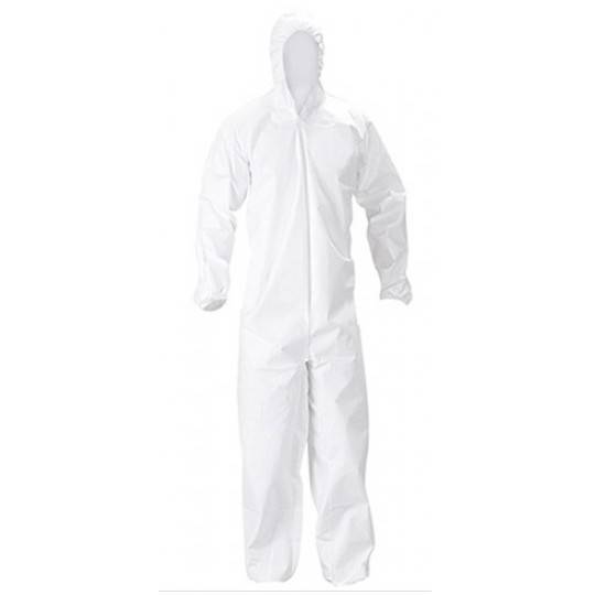 Mameluco Con Capucha Antiestatico - Adhesivo En Solapa - Manga Con Puño Tejido De Algodón - Cierre Con Doble Cremallera - 63 Gr/M²  Marca Duty. - Talle M.