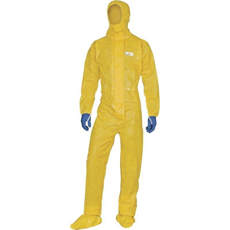 Mameluco Techem® Con Capucha - Costuras Soldadas - Doble Barrera Química Exterior Antiestático - 85 Gr/M² - Marca Duty.  Talle M
